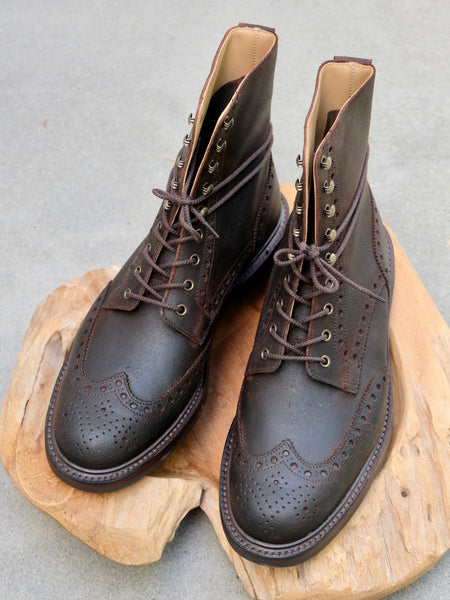 Crockett & Jones Islay Boots in Dark Brown Rough-Out Suede