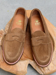 Alden Unlined Penny Loafer in Snuff Suede (City Rubber Sole)