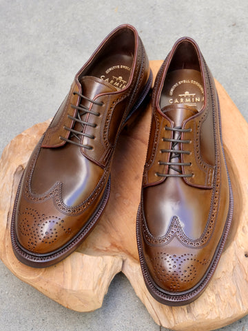 Carmina Shoemaker Longwing Blucher in Armagnac Shell Cordovan