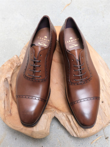 Carmina Shoemaker Captoe Adelaide in Brown Calf