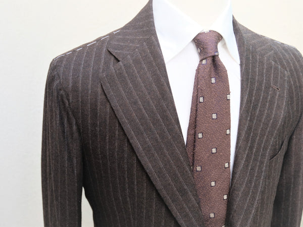 Orazio Luciano Suit in Brown Pinstripe Wool