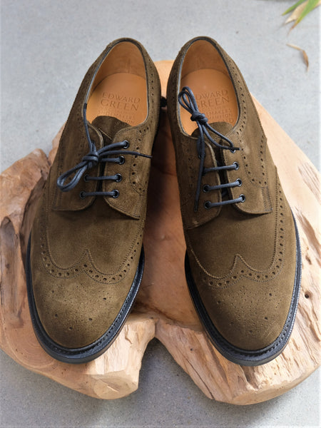 Edward Green Borrowdale in Army Green Suede