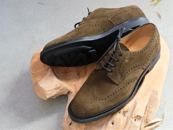 Edward Green Borrowdale in Army Green Suede