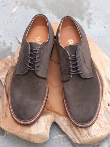 Alden Unlined Plain Toe Blucher in Loden Suede