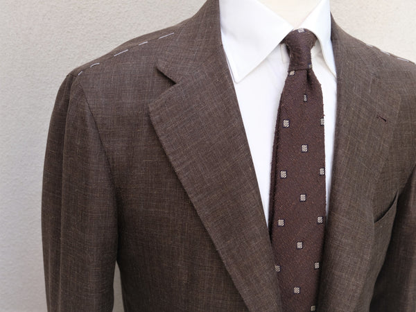 Orazio Luciano Jacket in Brown Wool/Silk/Linen (Caccioppoli Napoli)