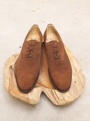 Bow-Tie Shoes Allen Captoe Oxford in Snuff Suede