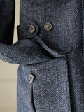 Vanacore Napoli Jacket in Navy Herringbone Harris Tweed