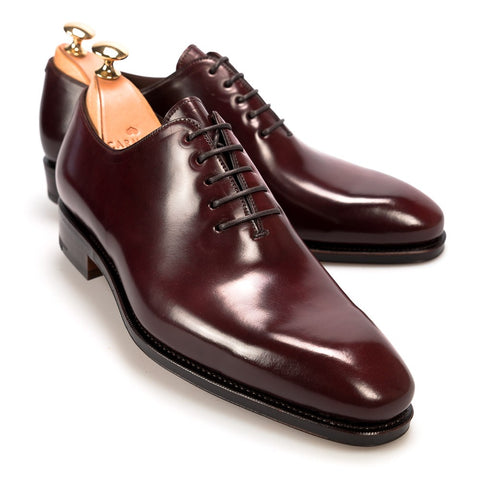 Carmina Shoemaker Wholecut Oxford in Burgundy Shell Cordovan