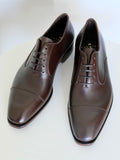 Carmina Shoemaker 'Swan Neck' Oxford in Dark Brown Calf