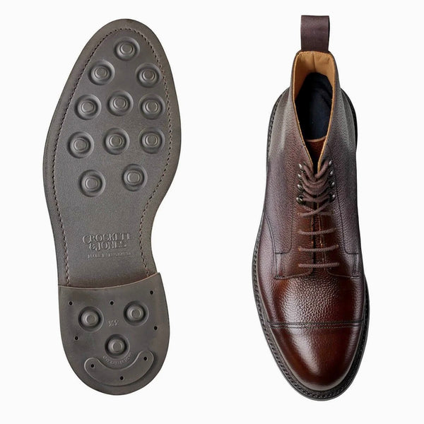 Crockett & Jones Coniston Boots in Dark Brown Scotch Grain