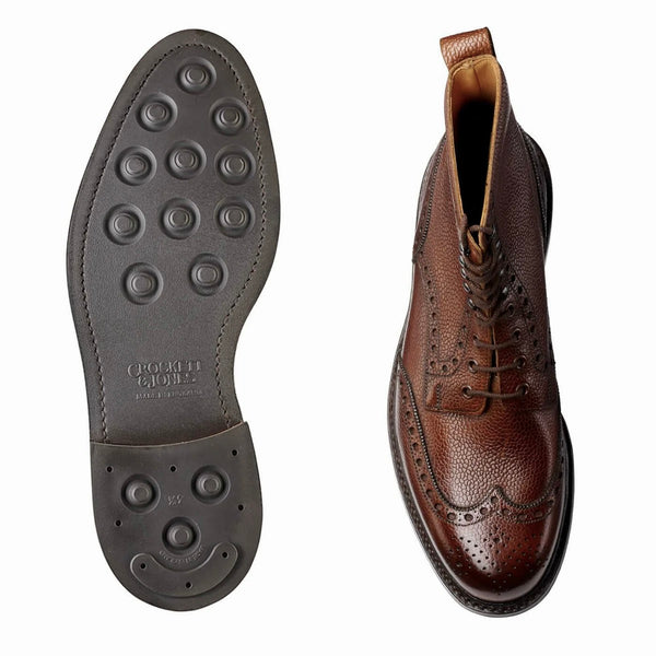 Crockett & Jones Islay Boots in Dark Brown Scotch Grain