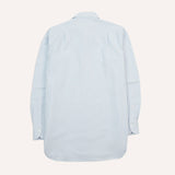 Drake's Light Blue Ticking Stripe Cotton Oxford Cloth Button-Down Shirt