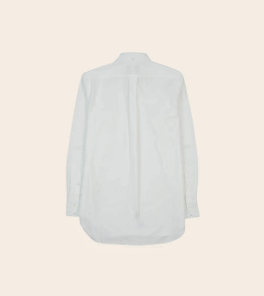 Drake's White Pinpoint Oxford Cotton Cloth Button-Down Shirt