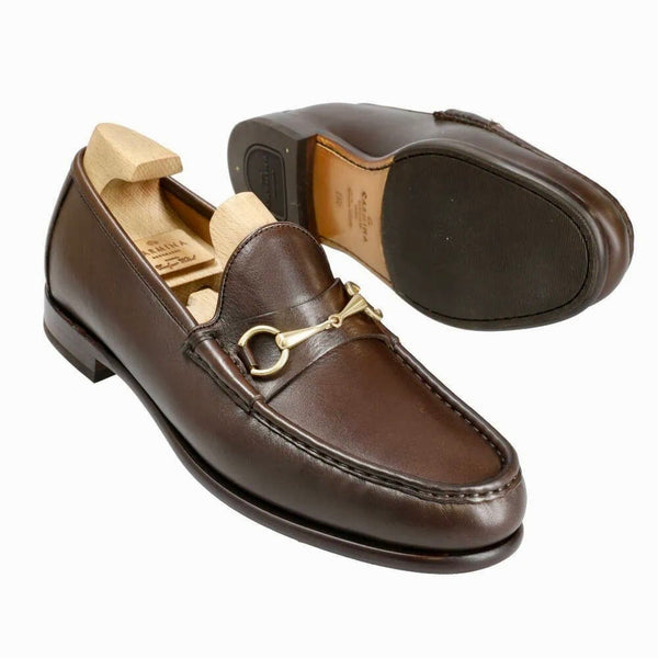 Carmina Shoemaker Horsebit Loafer in Brown Funchal Calf