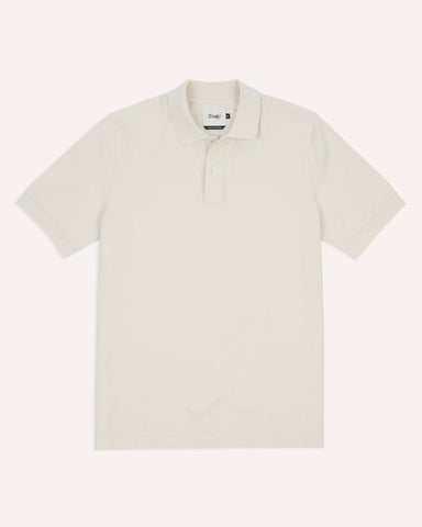 Drake's Ecru Piqué Cotton Polo Shirt