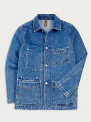 Drake's Bleach Wash Selvedge Denim Five-Pocket Chore Jacket