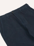 Drake's Navy Peached Flat Front Chino