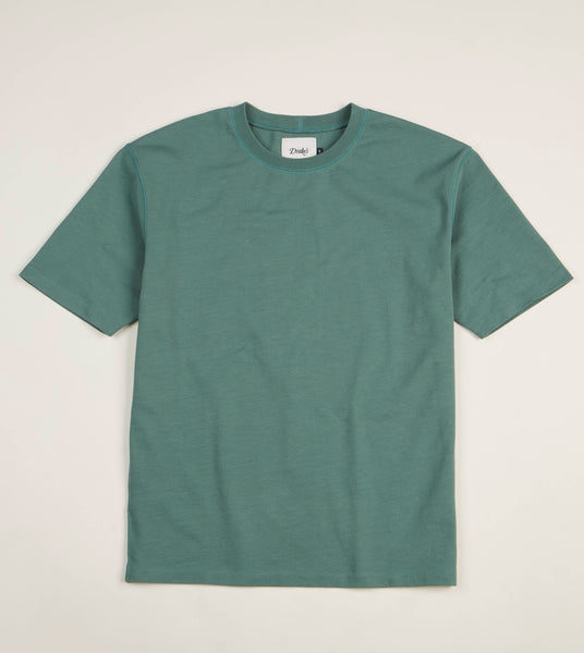 Drake's Sage Green Cotton Crew Neck Hiking T-Shirt
