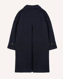 Drake's Navy Wool Raglan Coat