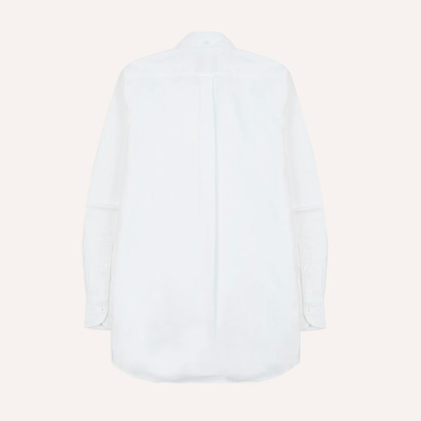 Drake's White Cotton Oxford Cloth Button-Down Shirt