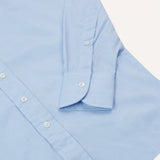 Drake's Sky Blue Cotton Spread Collar End-on-End Poplin Shirt
