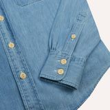 Drake's Bleach Wash Denim Two-Pocket Western Shirt