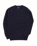 Drake's Navy Brushed Shetland Crew Neck Jumper