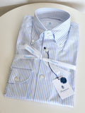 Vanacore Napoli Light Blue Stripe Oxford Button Down Shirt
