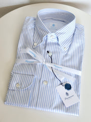 Vanacore Napoli Light Blue Stripe Oxford Button Down Shirt