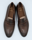 Carmina Shoemaker Penny Loafer in Dark Brown Calf