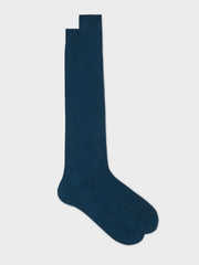 Bresciani Blue Cotton Socks (Mid Calf)