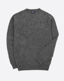 Drake's Charcoal Brushed Shetland Crew Neck Jumper