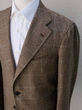 Orazio Luciano Jacket in Brown Glen Plaid with Blue Stripes (Loro Piana)