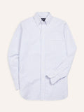 Drake's Light Blue Ticking Stripe Cotton Oxford Cloth Button-Down Shirt