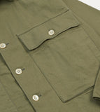 Drake's Green Cotton Twill Military Overshirt