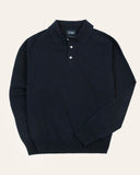 Drake's Navy Alpaca Wool Knitted Polo