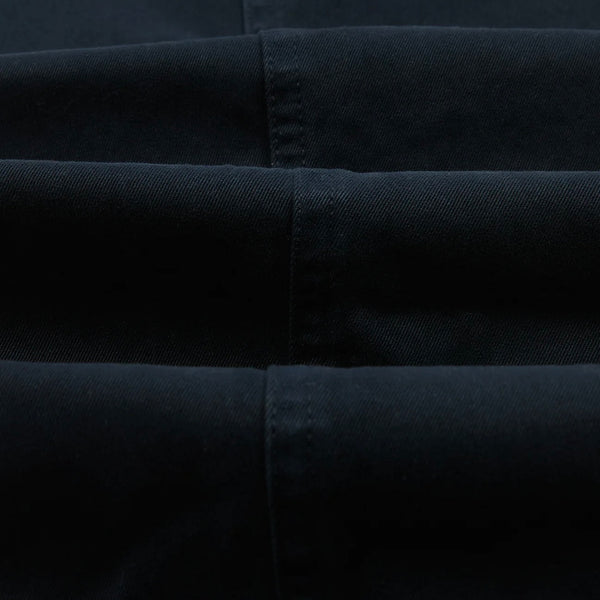 Drake's Navy Heavy Cotton Flat Front Chino