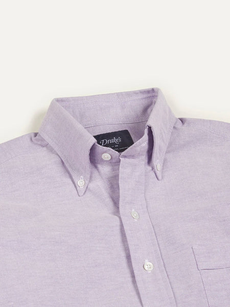 Drake's Lilac Cotton Oxford Cloth Button-Down Shirt