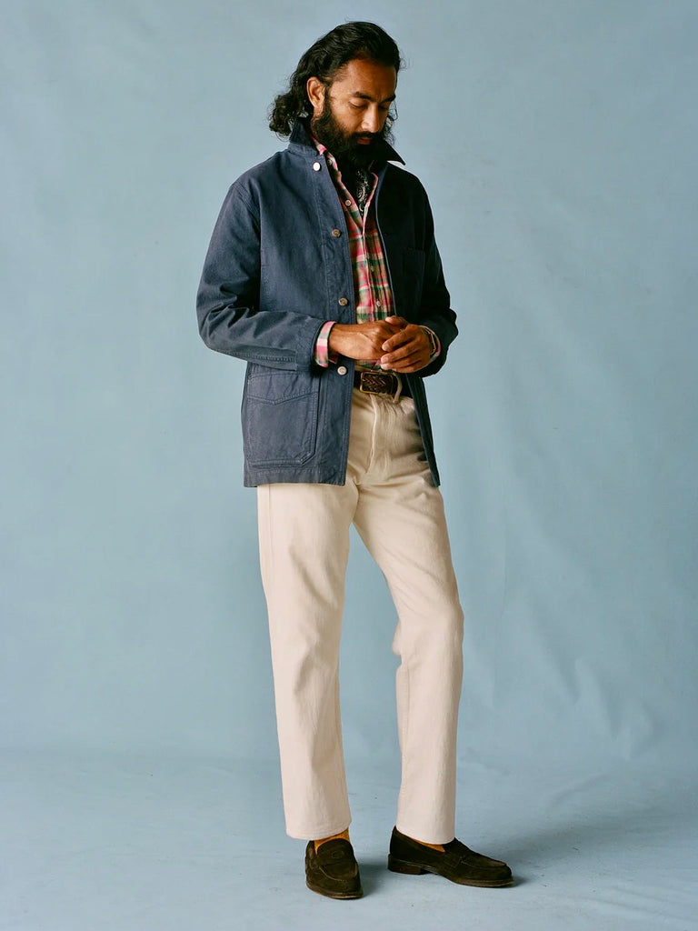 Drake's Navy Cotton Duck Canvas Five-Pocket Chore Jacket – Gentlemens  Footwear