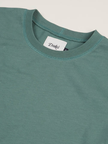 Drake's Sage Green Cotton Crew Neck Hiking T-Shirt