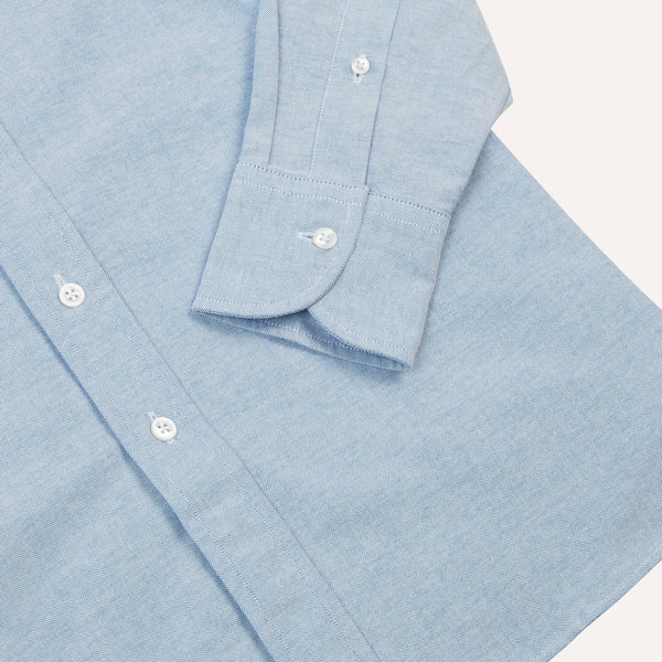 Drake's Mid-Blue Cotton Oxford Cloth Button-Down Shirt