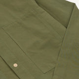 Drake's Green Vintage Cotton Spread Collar Popover Shirt