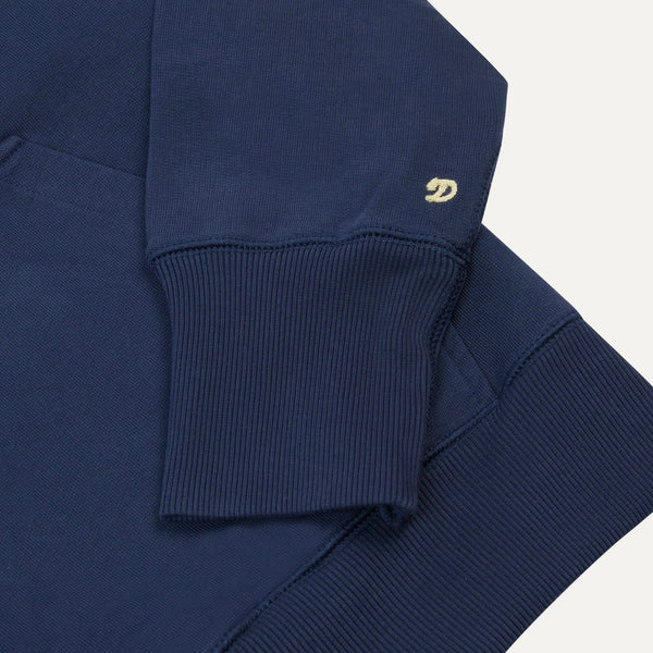 Drake's Navy Cotton Quarter Zip Sweatshirt