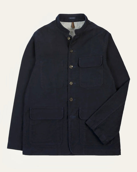 Drake's Navy Moleskin Forestière Jacket