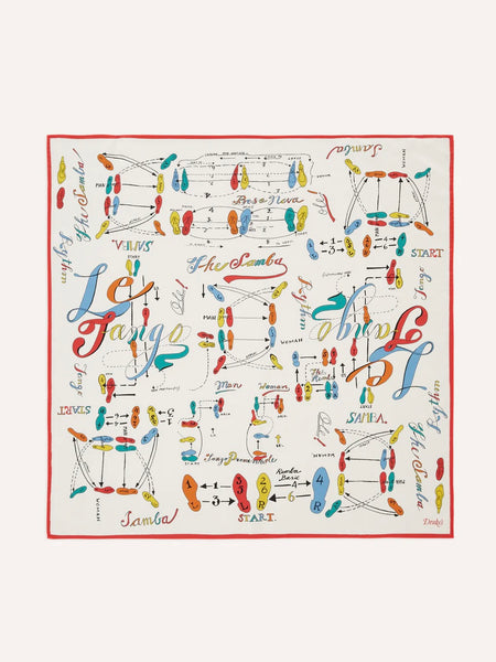 Drake's Dance Steps Print Silk Bandana