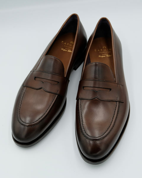 Carmina Shoemaker Penny Loafer in Dark Brown Calf