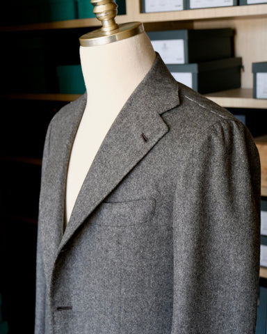 Orazio Luciano Sport Coat in Grey Herringbone (Fox Brothers)