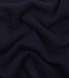 Drake's Navy Brushed Shetland Crew Neck Jumper