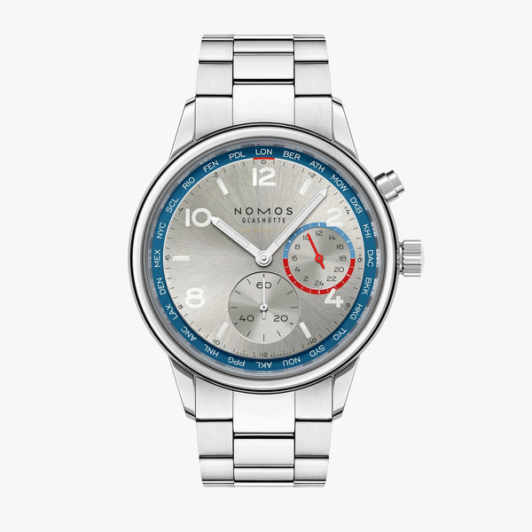 NOMOS Club Sport Neomatik Worldtimer Silver (Ref 791)