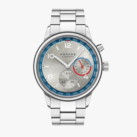 NOMOS Club Sport Neomatik Worldtimer Silver (Ref 791)